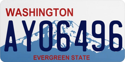 WA license plate AYO6496