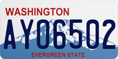 WA license plate AYO6502