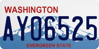 WA license plate AYO6525