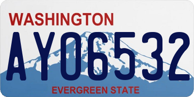 WA license plate AYO6532
