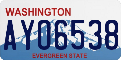 WA license plate AYO6538