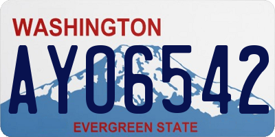 WA license plate AYO6542