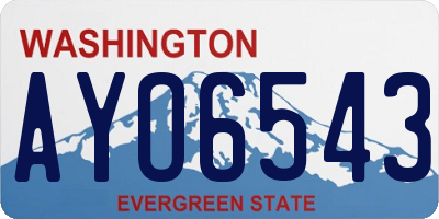 WA license plate AYO6543