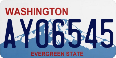 WA license plate AYO6545