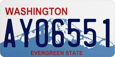 WA license plate AYO6551