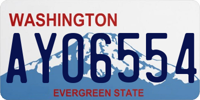 WA license plate AYO6554