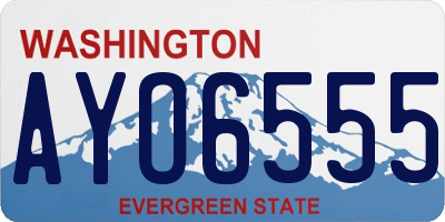WA license plate AYO6555