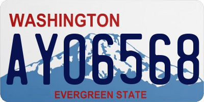 WA license plate AYO6568