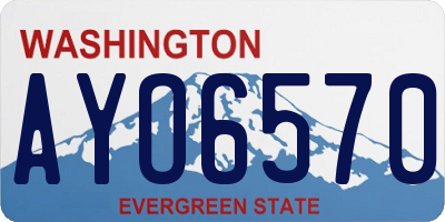 WA license plate AYO6570