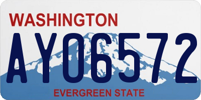 WA license plate AYO6572