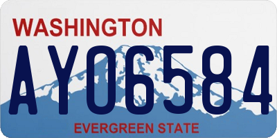 WA license plate AYO6584