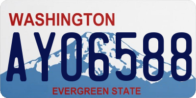 WA license plate AYO6588