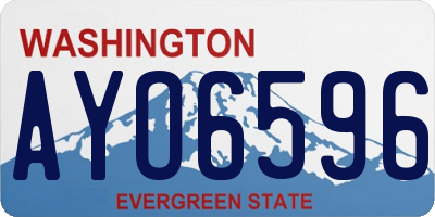 WA license plate AYO6596