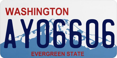WA license plate AYO6606