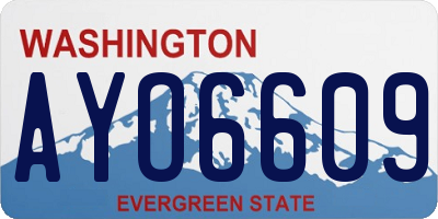 WA license plate AYO6609