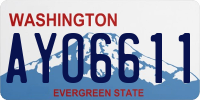 WA license plate AYO6611