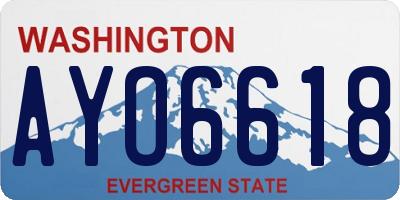 WA license plate AYO6618