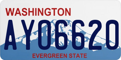 WA license plate AYO6620