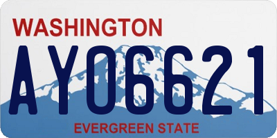 WA license plate AYO6621