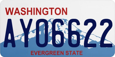 WA license plate AYO6622