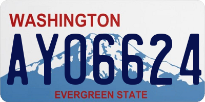 WA license plate AYO6624