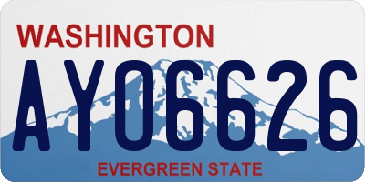 WA license plate AYO6626