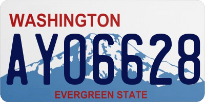 WA license plate AYO6628
