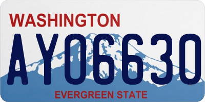 WA license plate AYO6630