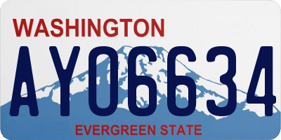 WA license plate AYO6634