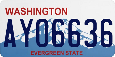 WA license plate AYO6636
