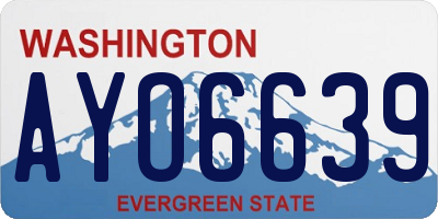 WA license plate AYO6639