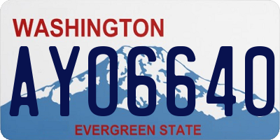 WA license plate AYO6640