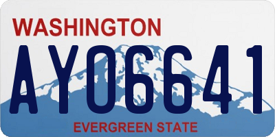 WA license plate AYO6641