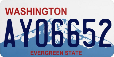 WA license plate AYO6652