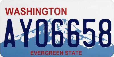 WA license plate AYO6658