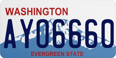 WA license plate AYO6660