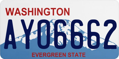 WA license plate AYO6662