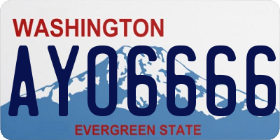 WA license plate AYO6666