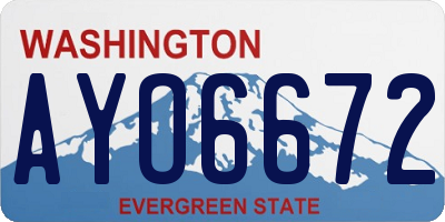 WA license plate AYO6672