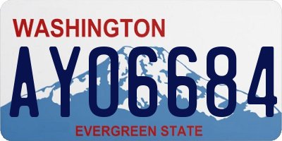 WA license plate AYO6684