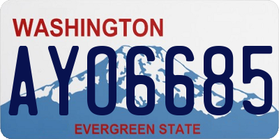 WA license plate AYO6685