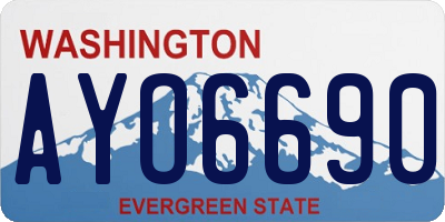 WA license plate AYO6690