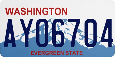 WA license plate AYO6704