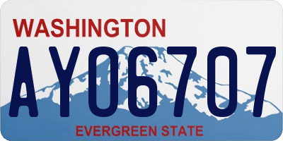 WA license plate AYO6707
