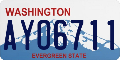 WA license plate AYO6711