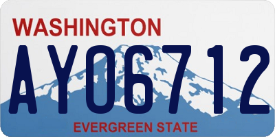 WA license plate AYO6712