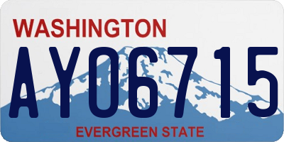 WA license plate AYO6715