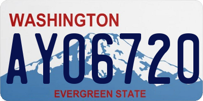 WA license plate AYO6720