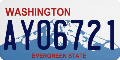 WA license plate AYO6721