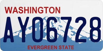WA license plate AYO6728